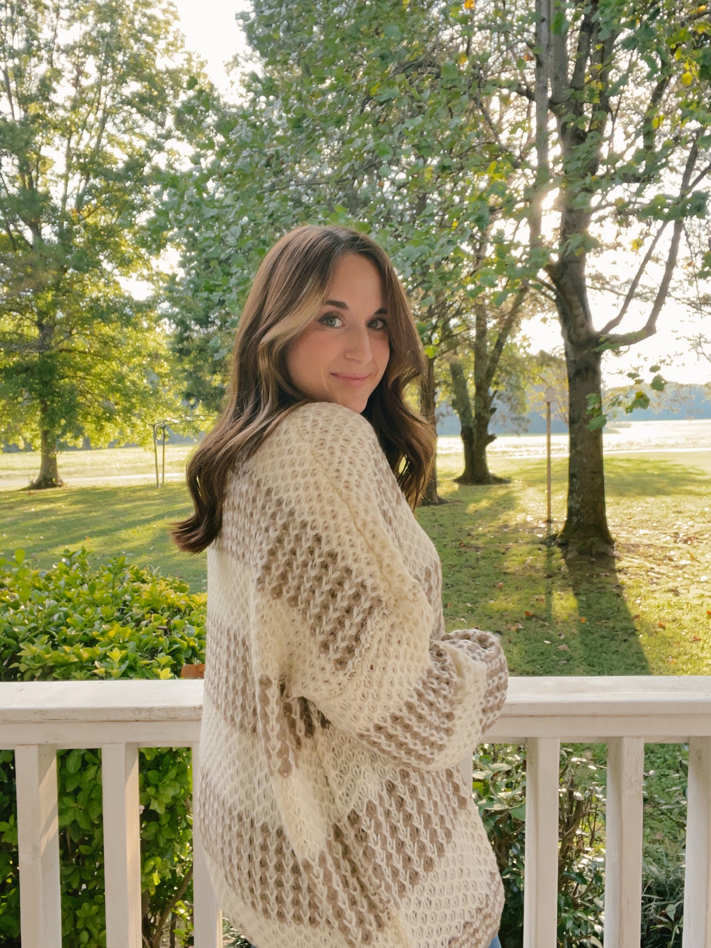 Crew Neck Color Blocked Knitted Sweater Top
