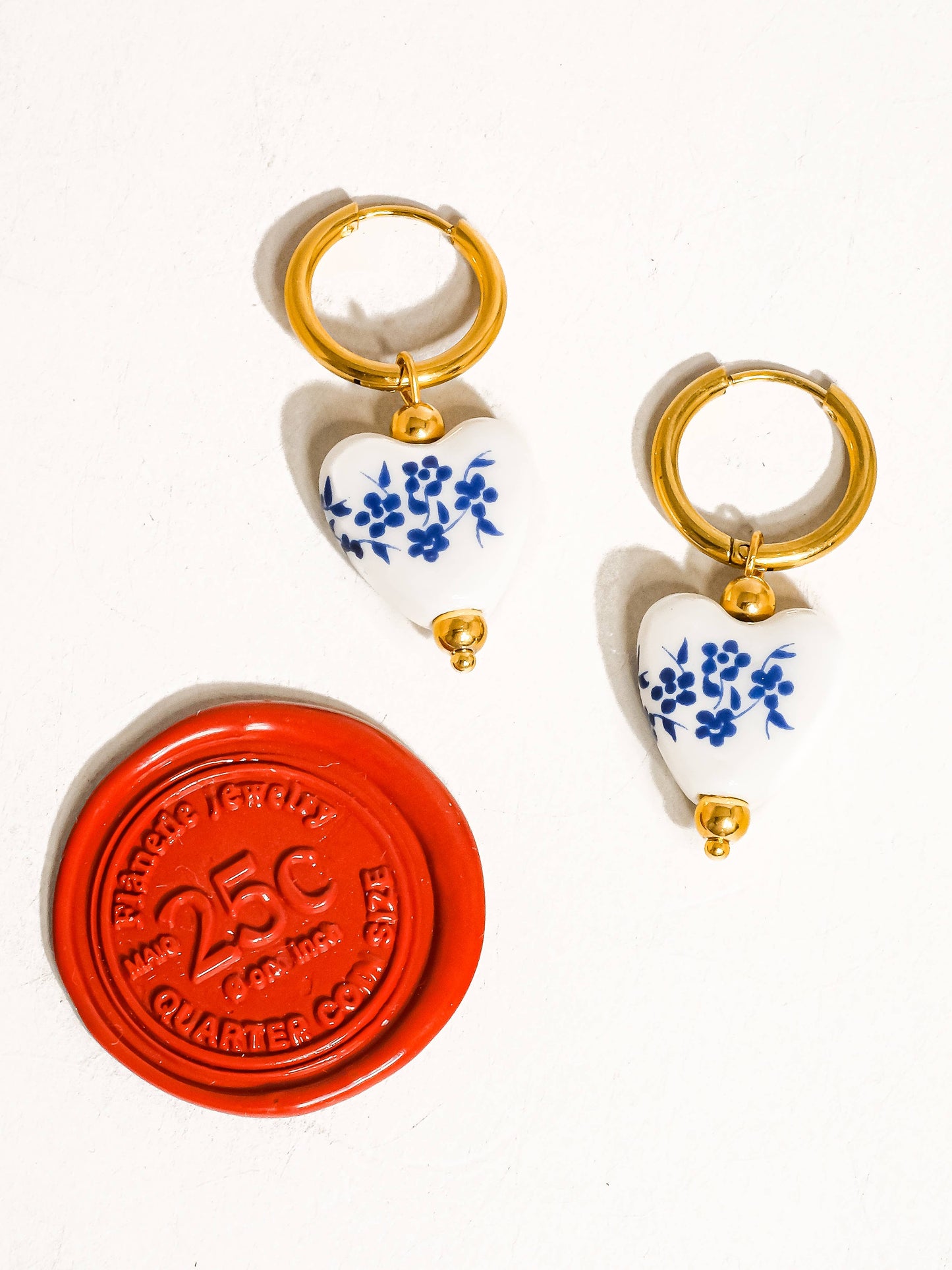 Cottage Blue Hearts Earrings
