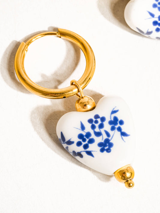 Cottage Blue Hearts Earrings
