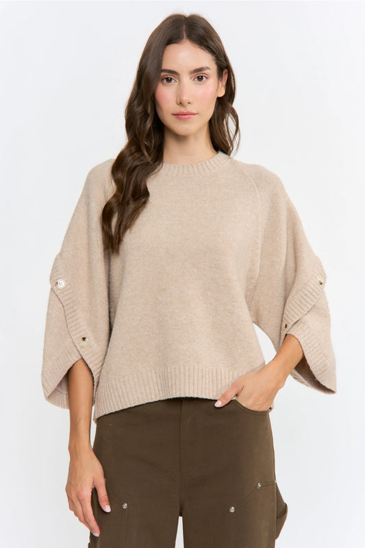 Oatmeal Button Sweater