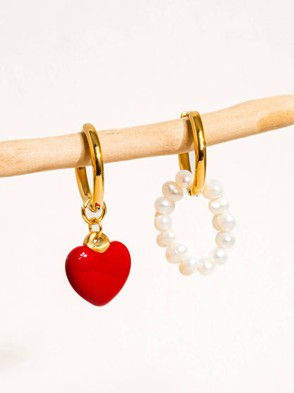 Sweetheart Pearl Hoops