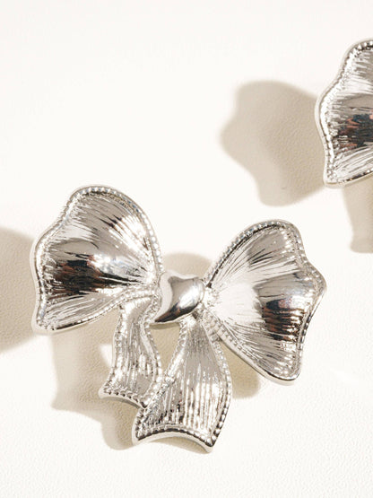Silver Belle Bow Earrings