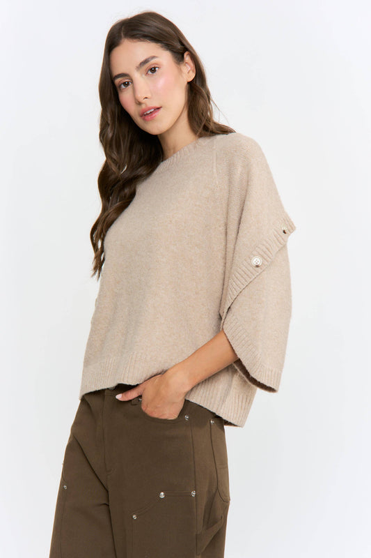 Oatmeal Button Sweater