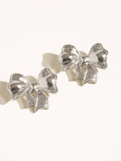 Silver Belle Bow Earrings