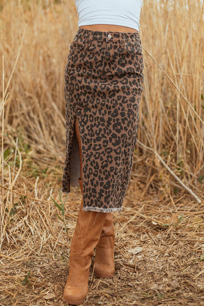 Leopard Lane Denim Skirt