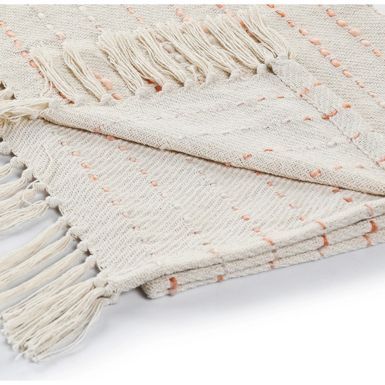 Shimmer Stripe Woven Throw Blanket with Fringe