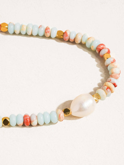 Sea Glass Pearl Necklace