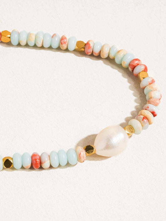 Sea Glass Pearl Necklace