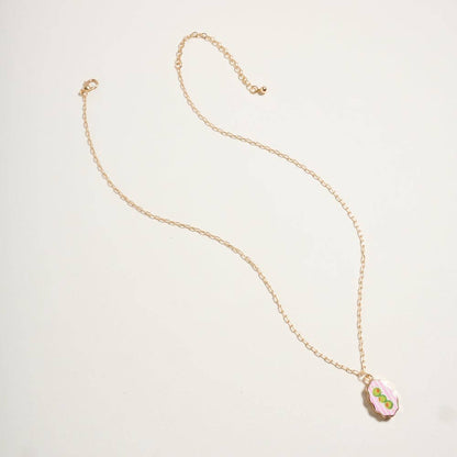 Vintage Olive Tile Necklace