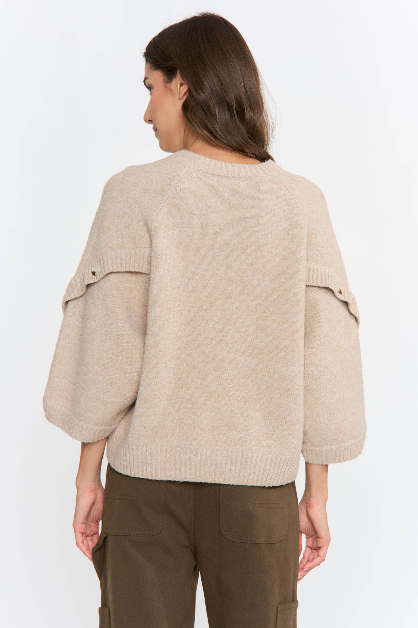Oatmeal Button Sweater