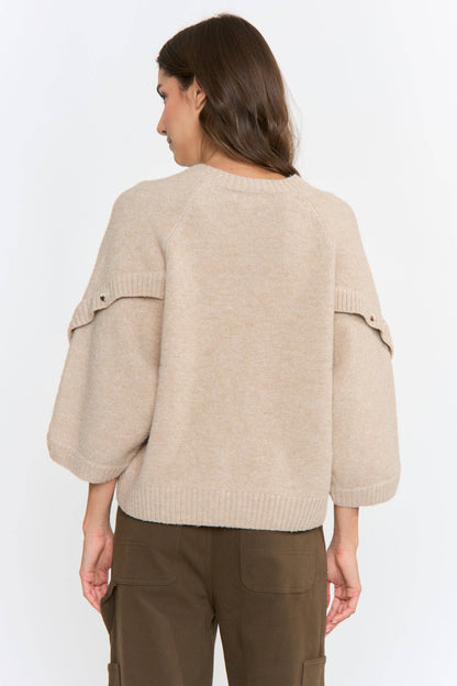 Oatmeal Button Sweater