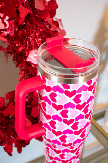 Multicolored Hearts Tumbler Cup