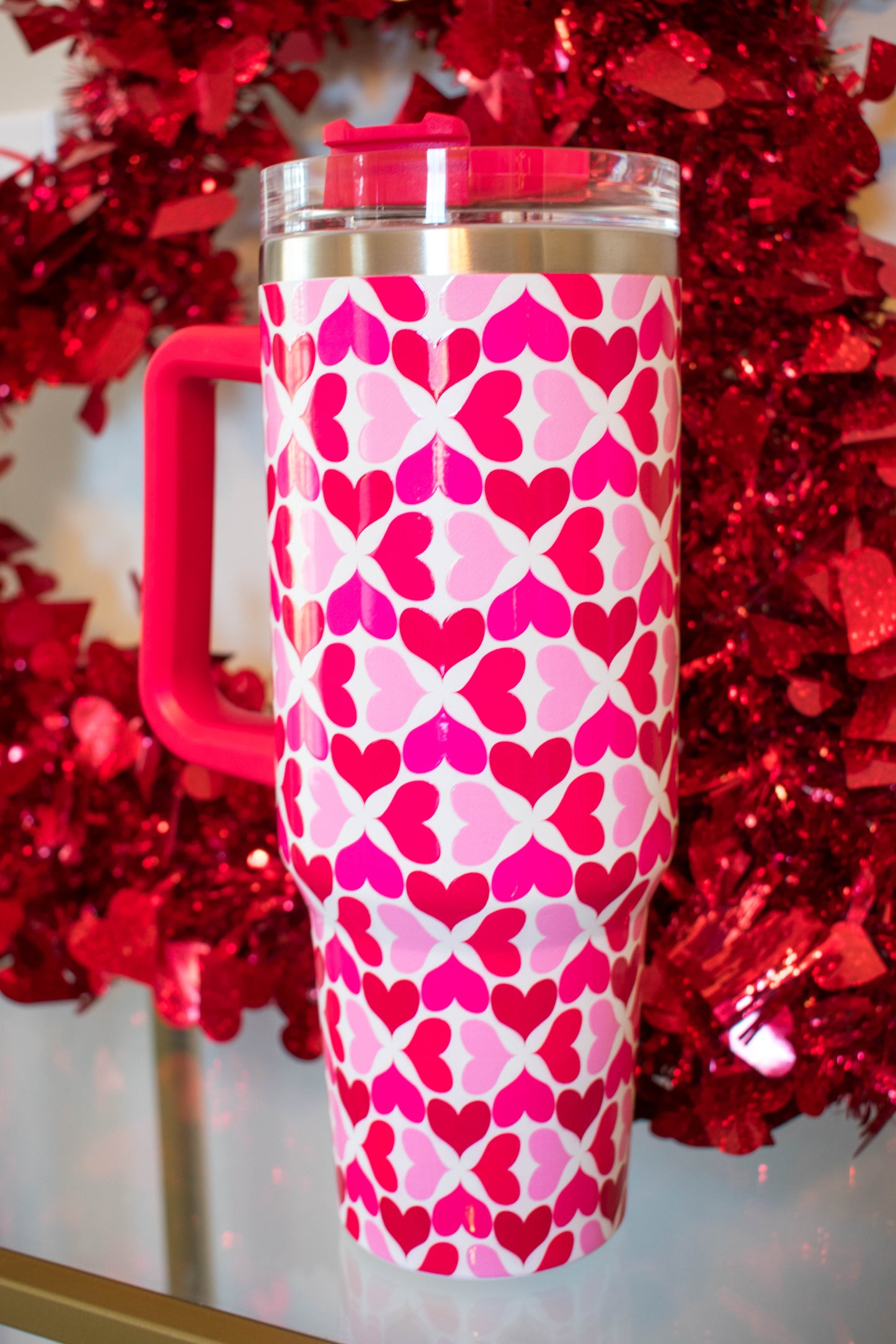 Multicolored Hearts Tumbler Cup