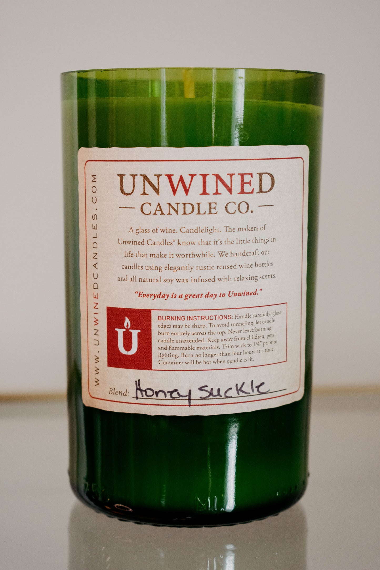 Honeysuckle Signature Series - Wine Bottle Candle