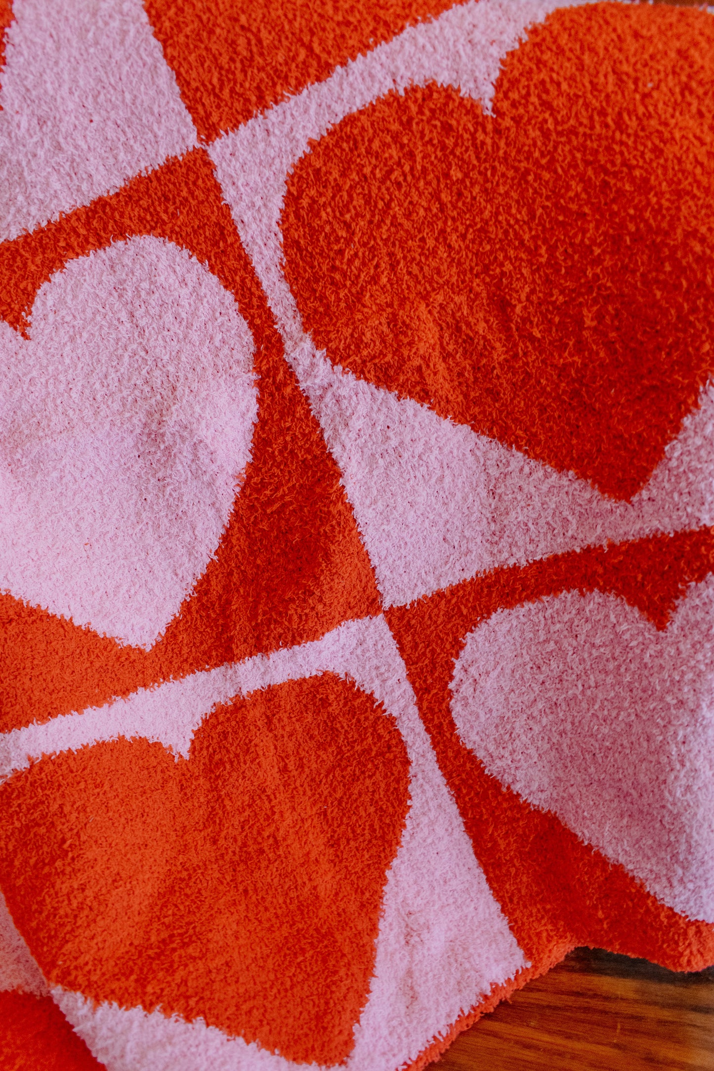 Hot Pink Luxury Heart Blanket