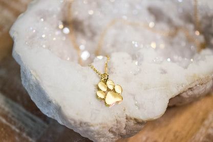 Paw Print Necklace – Gold