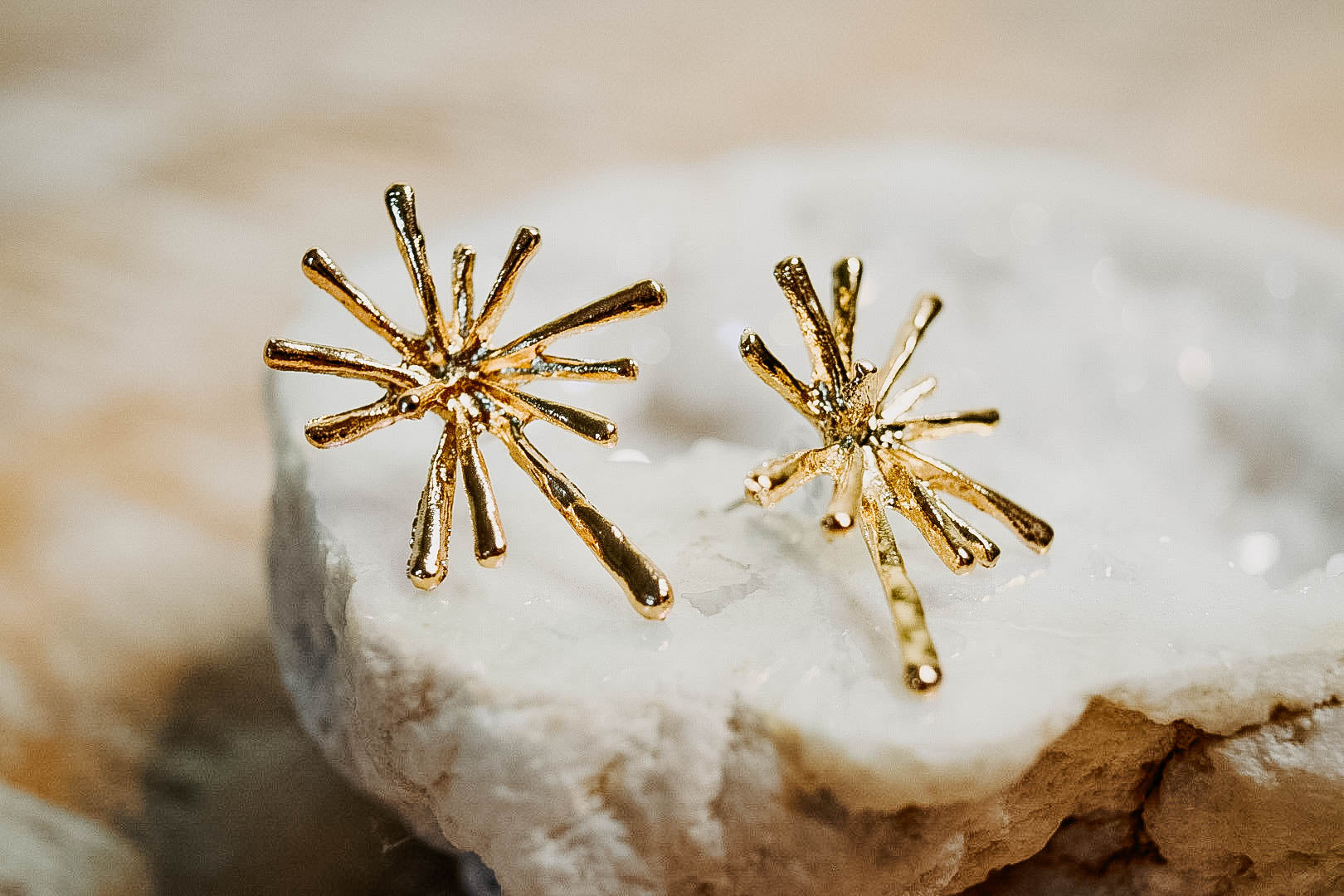 Gold Firework Drop Earrings