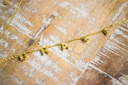 "Grace" Sentiment Chain Necklace - Gold