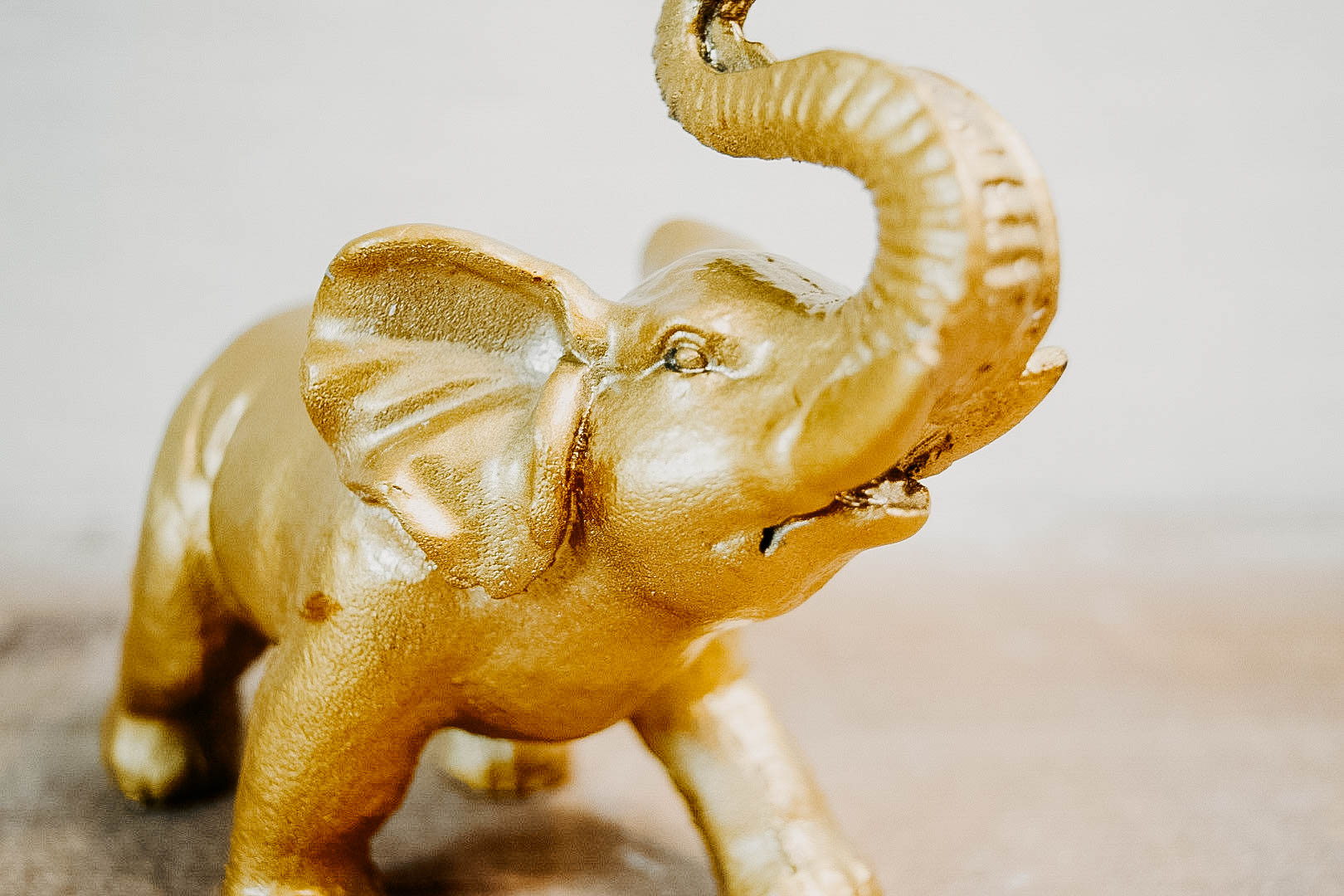 Gold Elephant Resin Decoration