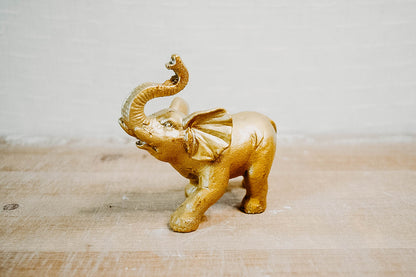 Gold Elephant Resin Decoration