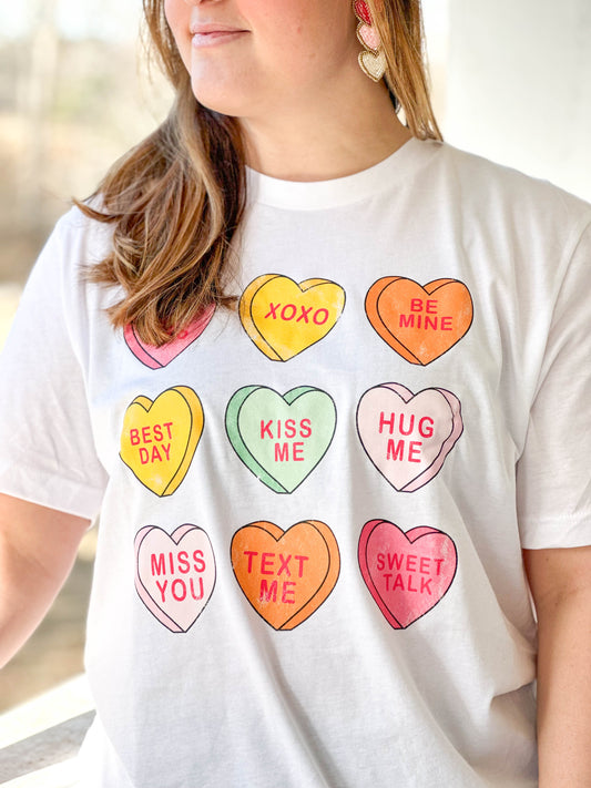 Valentine's Conversation Hearts Graphic Tee