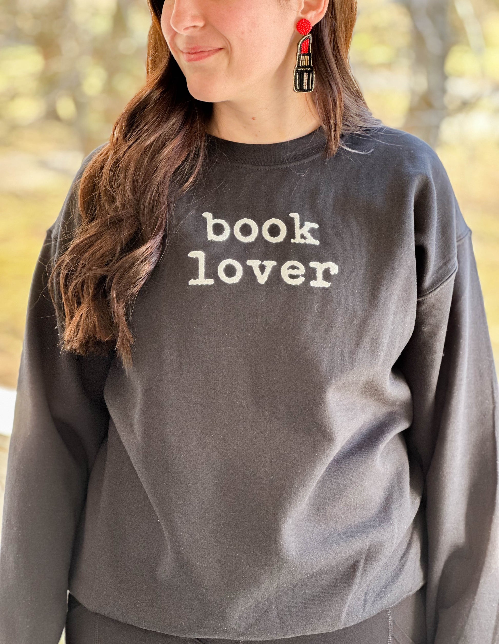 Book Lover Black Crewneck Sweatshirt