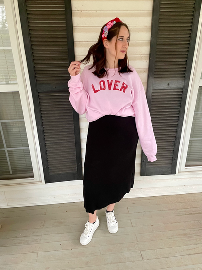 Lover Pink Sweatshirt, Valentine's Crewneck, Lover Shirt