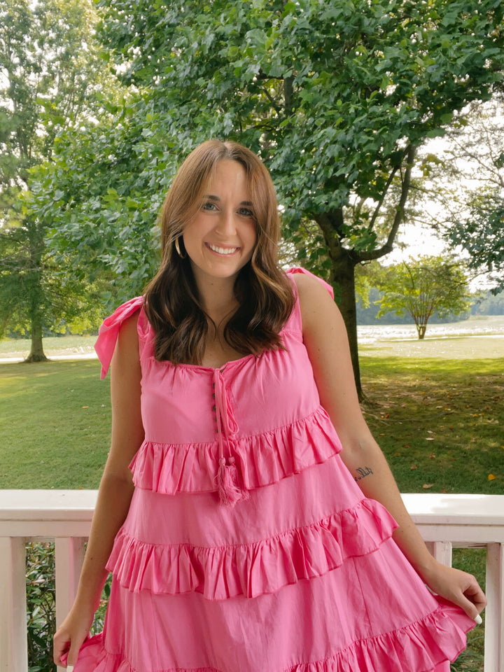 Double Buckle Raglan Midi Dress - Brush Stroke Magnolias main image 1