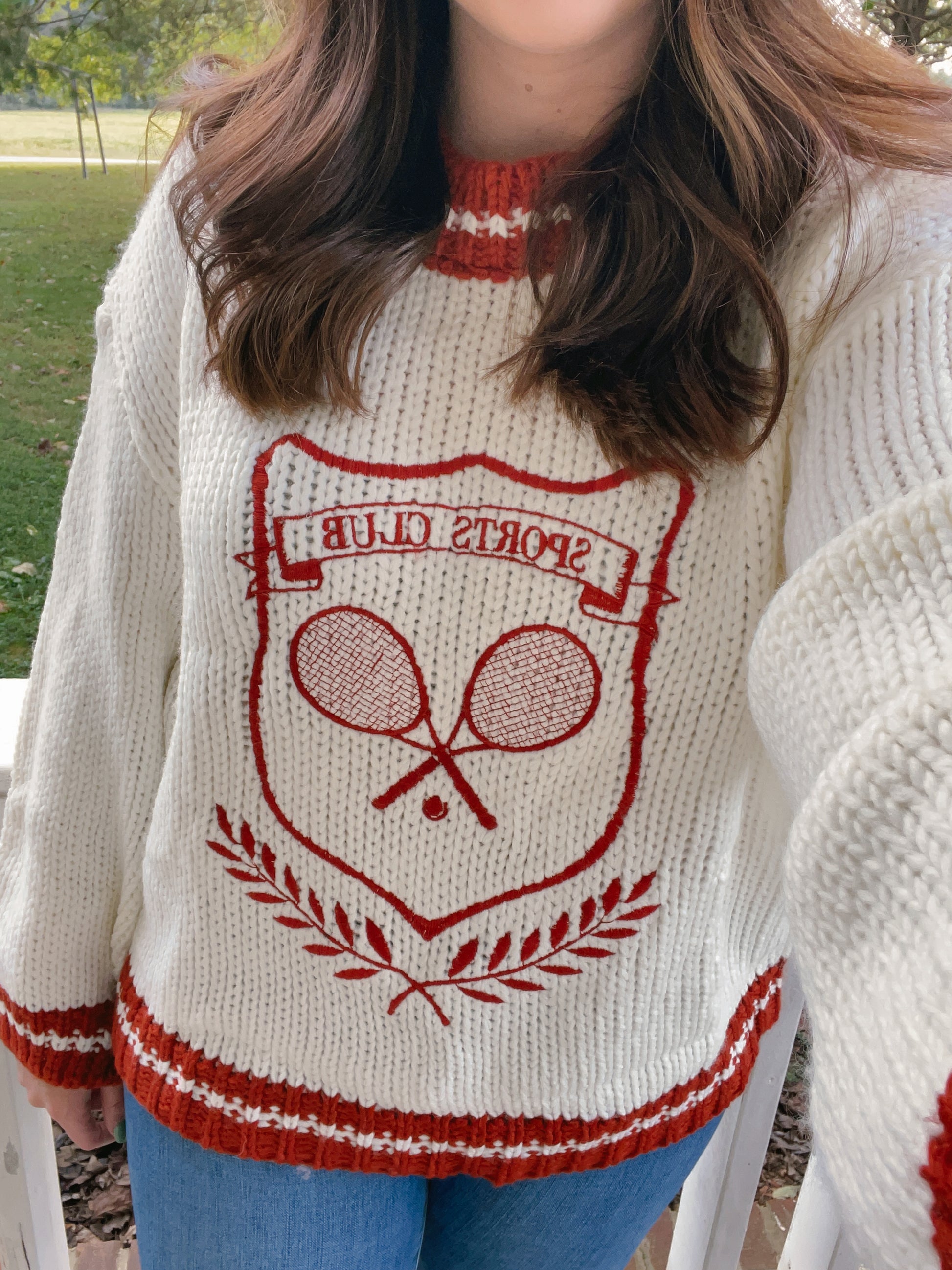 Tennis Sports Club Embroidered Sweater