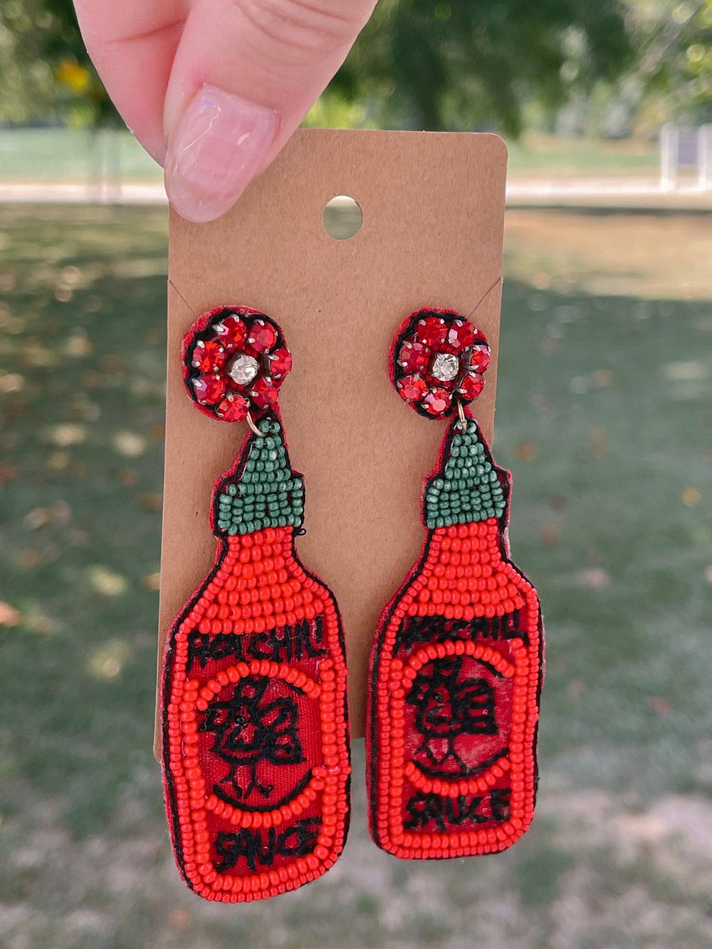 Hot Sauce Bottle Earrings