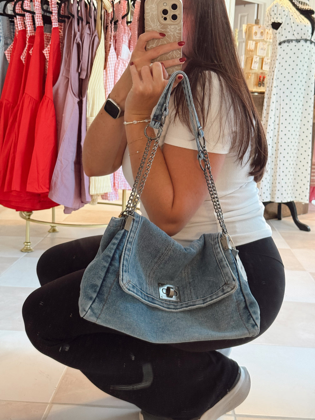 Sloane Denim Tote Bag