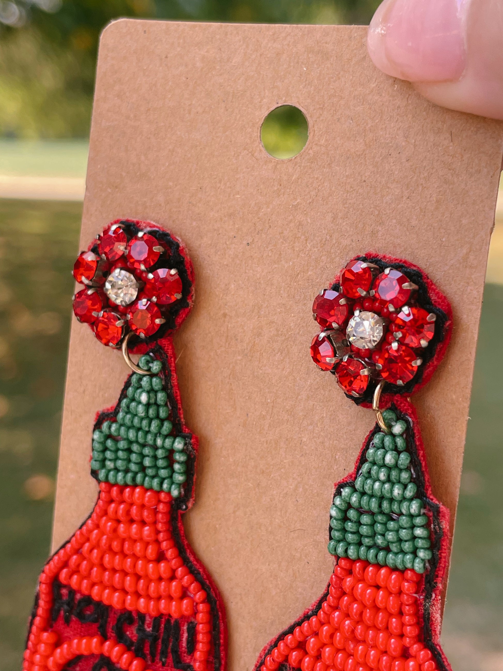 Hot Sauce Bottle Earrings