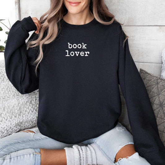 Book Lover Black Crewneck Sweatshirt