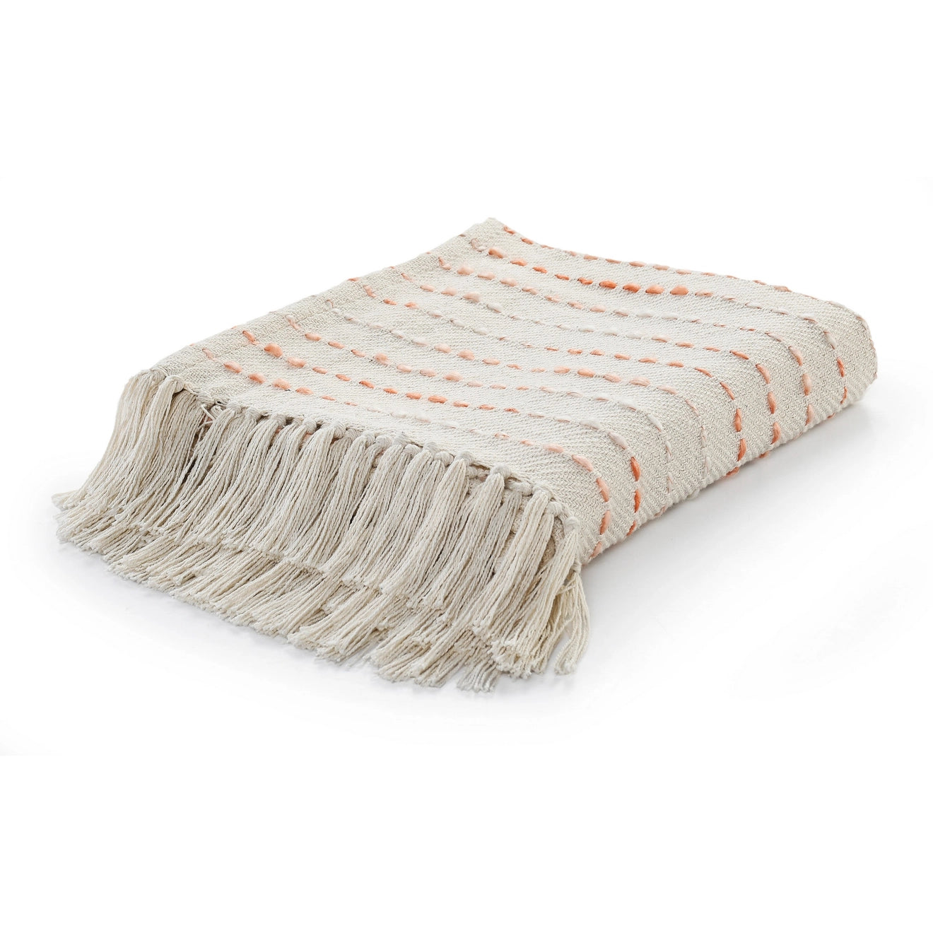 Shimmer Stripe Woven Throw Blanket with Fringe