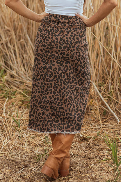 Leopard Lane Denim Skirt