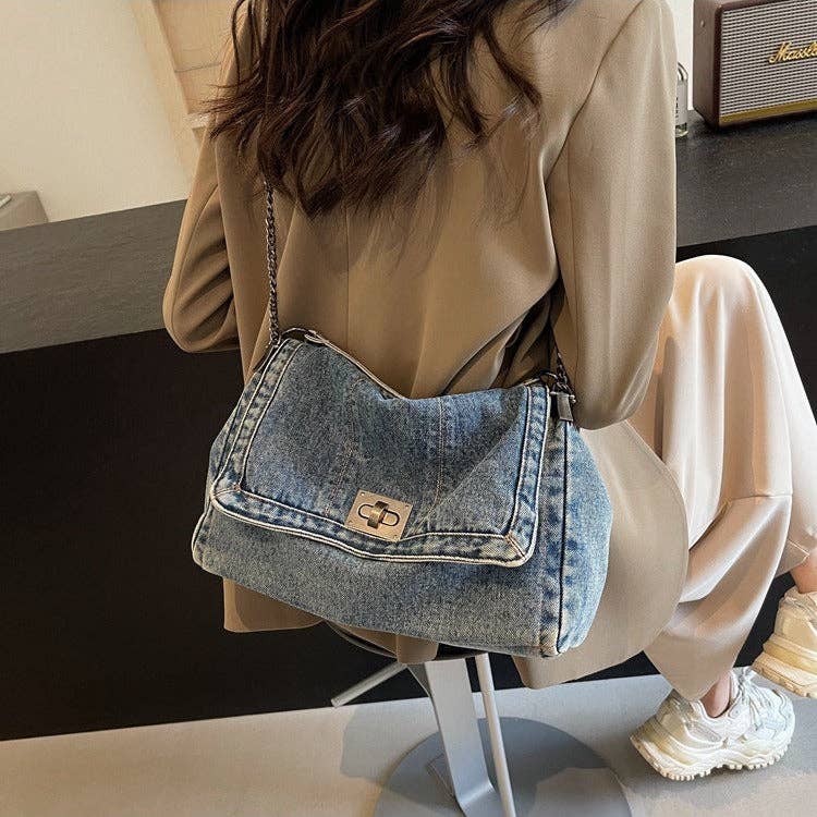 Sloane Denim Tote Bag